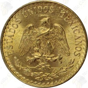 Mexico 2 pesos gold -- .0482 oz pure gold