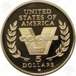 1991-1995 World War II $5 gold commemorative coin