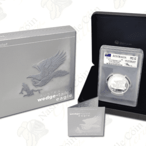 2014-P Australia 5 oz Silver Wedge Tailed Eagle (High Relief) - PCGS PR69 Deep Cameo - John Mercanti signature label