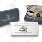 1991 Mount Rushmore Olympic 3-coin commemorative proof set