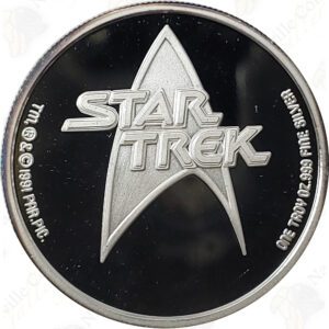 1991 Paramount Pictures "Star Trek": Captain Kirk 1 oz .999 fine silver