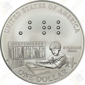 2009 Louis Braille Uncirculated Silver Dollar