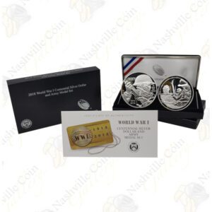 2018 World War I Centennial Silver Dollar and U.S. Army Medal Set