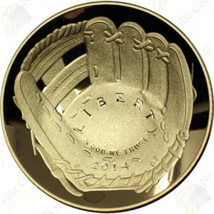 2014 Baseball Hall Of Fame $5 Gold Proof