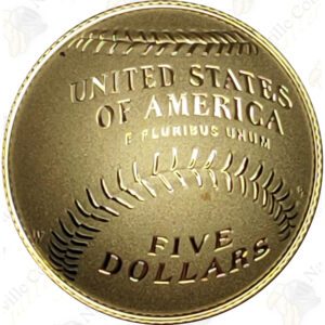 2014 Baseball Hall Of Fame $5 Gold Proof