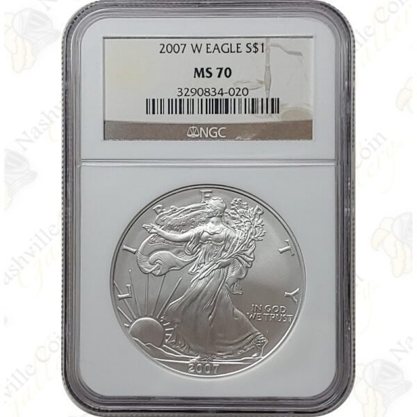 2007-W Burnished American Silver Eagle - NGC MS70