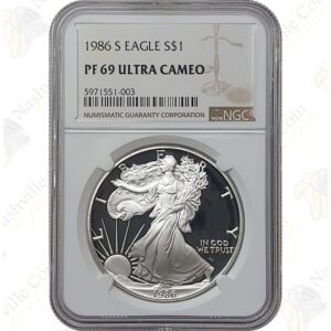 1986 Proof American Silver Eagle -- NGC PF69 Ultra Cameo