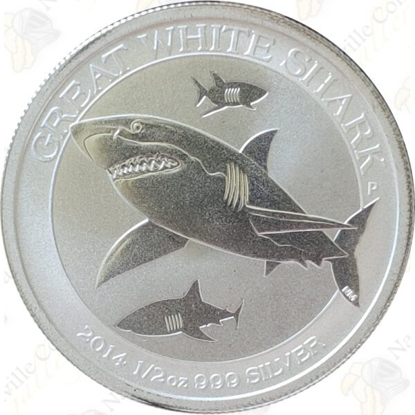 2014 Australia 1/2 oz .999 fine silver Great White Shark
