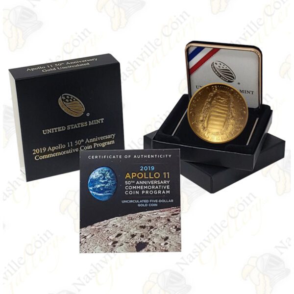 2019 $5 Apollo 11 Commemorative BU (box & COA)