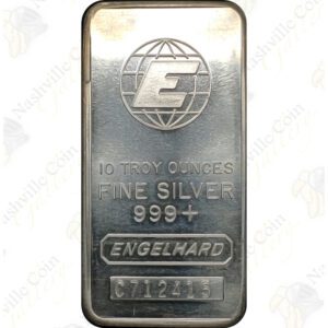 Engelhard 10 oz .999+ fine silver bar (design may vary)