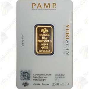 PAMP Fortuna 10 gram carded .9999 fine gold bar