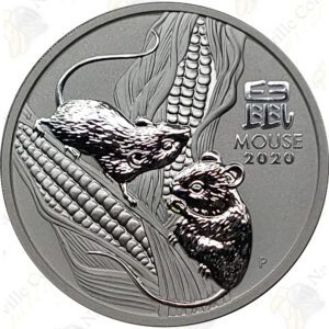 2020 Australia 2 oz .9999 fine silver Year of the Mouse