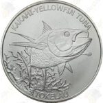 2014 Tokelau1 oz .999 fine silver Yellowfin Tuna