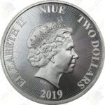 2019 Niue 1 oz .9999 fine silver Roaring Lion of Judah