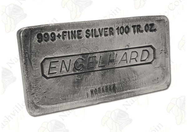 Engelhard 100 oz .999+ fine silver bar