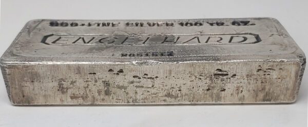 Engelhard 100 oz .999+ fine silver bar