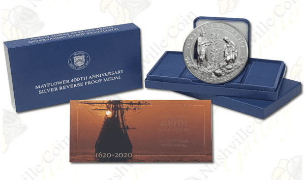 2020 US Mint Mayflower 400th Anniversary Silver Reverse Proof Medal