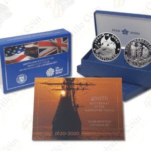 2020 US Mint / British Royal Mint Mayflower 400th Anniversary Silver Coin and Medal Set