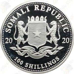 2020 Somalia 1 oz .9999 fine silver Elephant