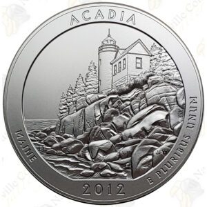 2012-P ACADIA 5 OZ ATB SILVER COIN - SPECIMEN