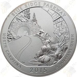 2015-P BLUE RIDGE PARKWAY S 5 OZ ATB SILVER COIN - SPECIMEN