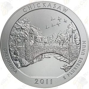 2011-P CHICKASAW 5 OZ ATB SILVER COIN - SPECIMEN