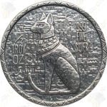 Monarch Egyptian Cat Goddess Bastet High Relief 1/2 oz .999 fine silver round