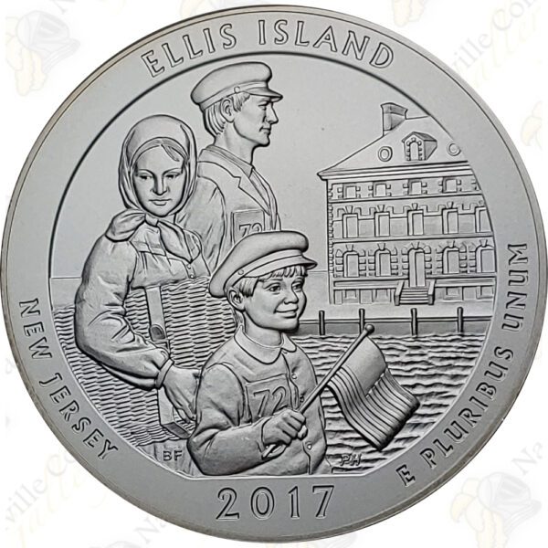 2017-P ELLIS ISLAND 5 OZ ATB SILVER COIN - SPECIMEN