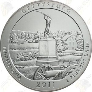 2011-P GETTYSBURG 5 OZ ATB SILVER COIN - SPECIMEN