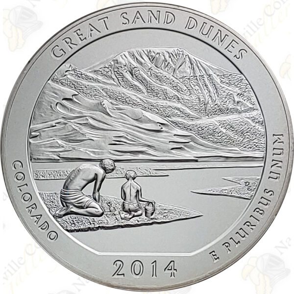 2014-P GREAT SAND DUNES 5 OZ ATB SILVER COIN - SPECIMEN