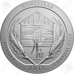 2015-P HOMESTEAD 5 OZ ATB SILVER COIN - SPECIMEN