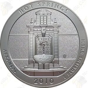 2010-P HOT SPRINGS 5 OZ ATB SILVER COIN - SPECIMEN