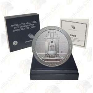 2010-P HOT SPRINGS 5 OZ ATB SILVER COIN - SPECIMEN