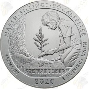 2020-P MARSH-BILLINGS-ROCKEFELLER S 5 OZ ATB SILVER COIN - SPECIMEN