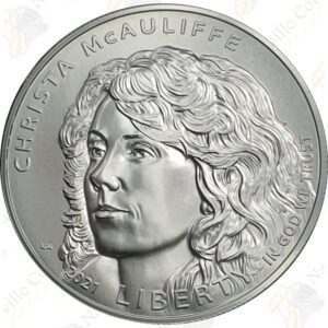 2021 Christa McAuliffe Commemorative Uncirculated Silver Dollar