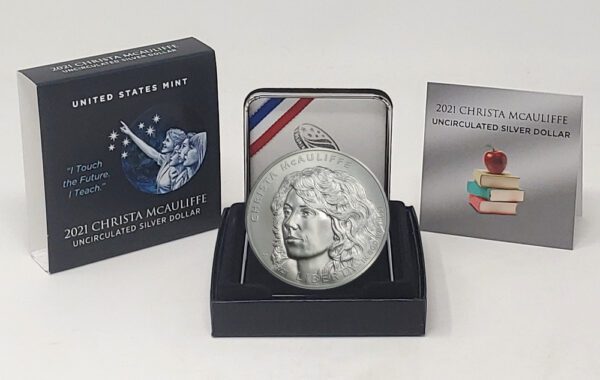 2021 Christa McAuliffe Commemorative Uncirculated Silver Dollar