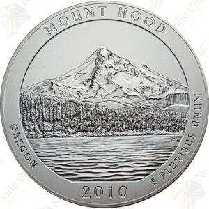 2010-P MOUNT HOOD 5 OZ ATB SILVER COIN - SPECIMEN