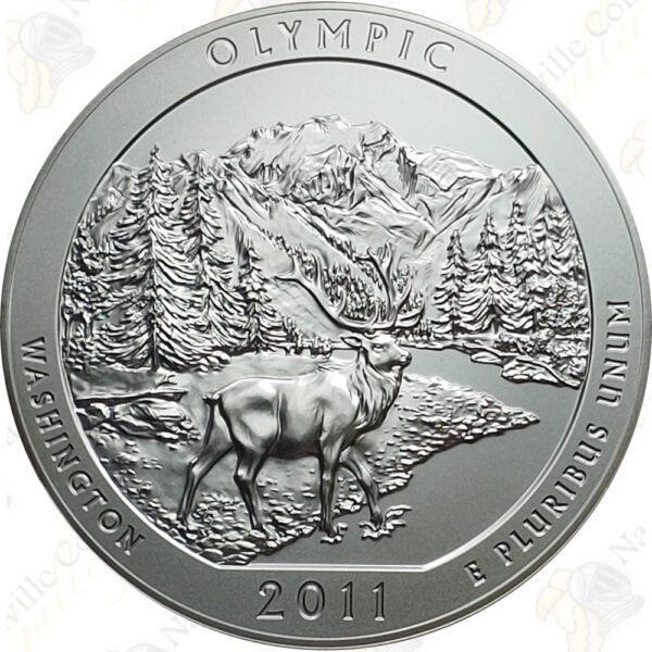 2011-P OLYMPIC 5 OZ ATB SILVER COIN - SPECIMEN