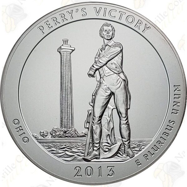 2013-P PERRY'S VICTORY 5 OZ ATB SILVER COIN - SPECIMEN