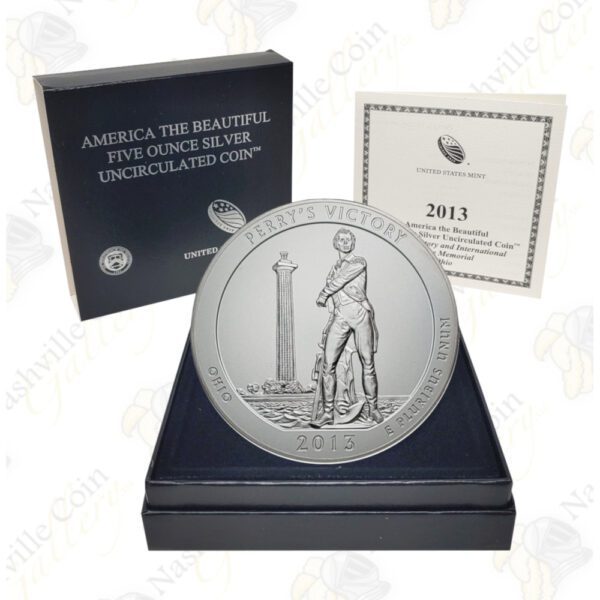 2013-P PERRY'S VICTORY 5 OZ ATB SILVER COIN - SPECIMEN
