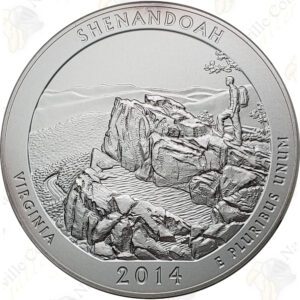 2014-P SHENANDOAH 5 OZ ATB SILVER COIN - SPECIMEN