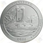 2011-P VICKSBURG 5 OZ ATB SILVER COIN - SPECIMEN