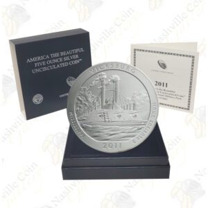 2011-P VICKSBURG 5 OZ ATB SILVER COIN - SPECIMEN