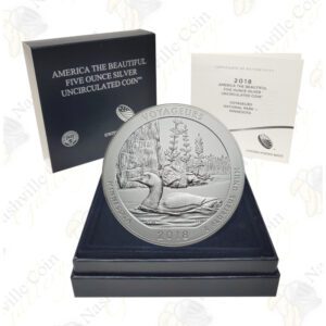 2018-P VOYAGEURS 5 OZ ATB SILVER COIN - SPECIMEN