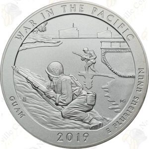 2019-P WAR IN THE PACIFIC 5 OZ ATB SILVER COIN - SPECIMEN