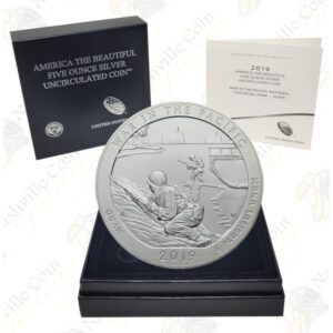 2019-P WAR IN THE PACIFIC 5 OZ ATB SILVER COIN - SPECIMEN