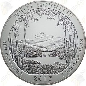 2013-P WHITE MOUNTAIN 5 OZ ATB SILVER COIN - SPECIMEN