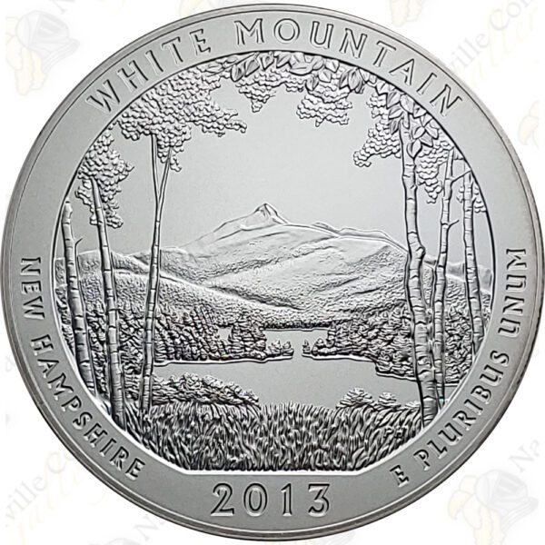 2013-P WHITE MOUNTAIN 5 OZ ATB SILVER COIN - SPECIMEN