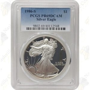 1986-S Proof American Silver Eagle - PCGS PR69 Deep Cameo