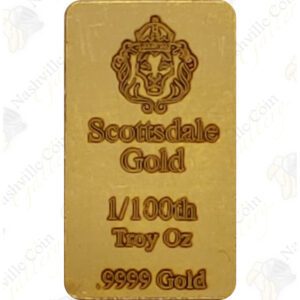 Scottsdale Mint 1/100 oz .9999 fine gold bar